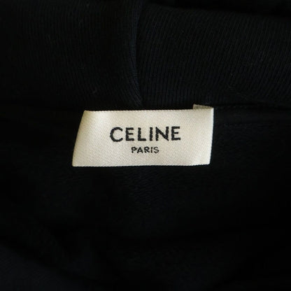 Celine Logo Print Hoodie Louis Sweatshirt Black Cotton XS — view 7