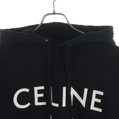 Celine Logo Print Hoodie Louis Sweatshirt Black Cotton XS — view 3
