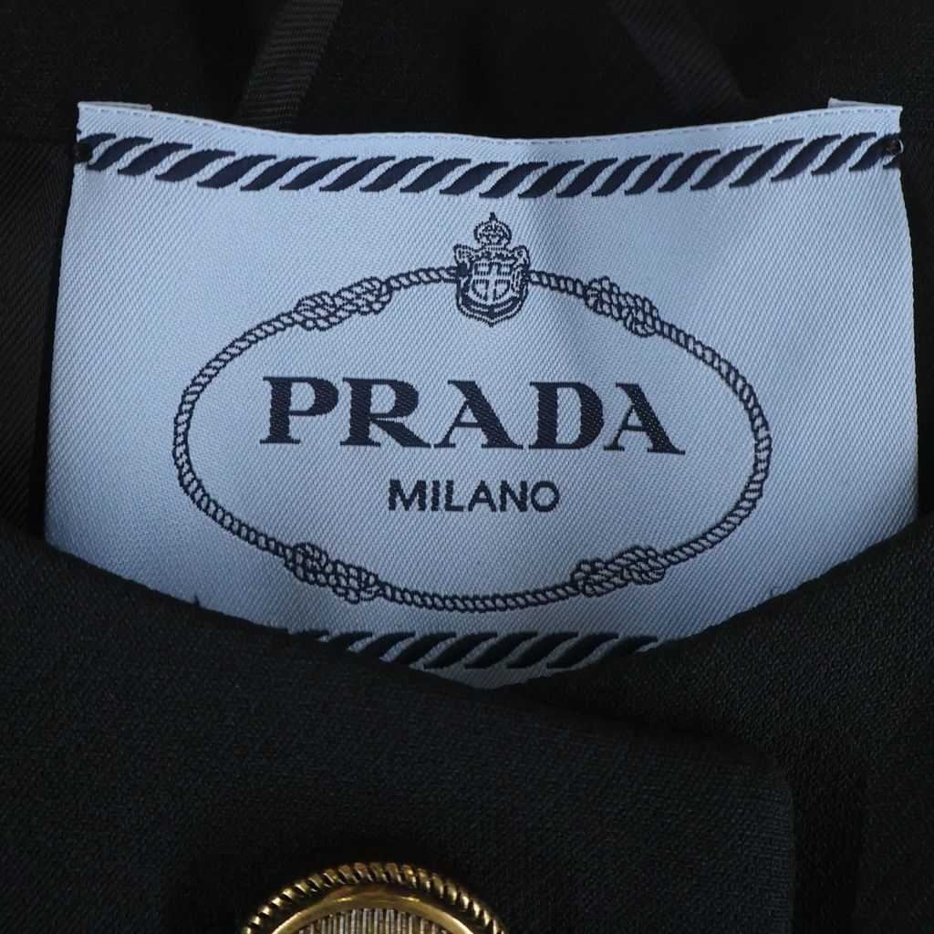 Prada Colorless Jacket Black Wool Silk 40 — view 6