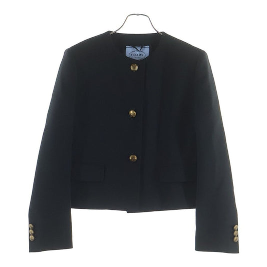 Prada Colorless Jacket Black Wool Silk 40