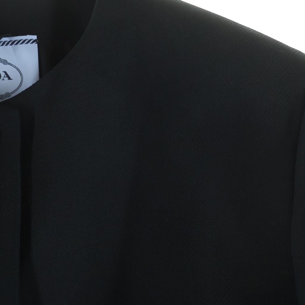 Prada Colorless Jacket Black Wool Silk 40 — view 4