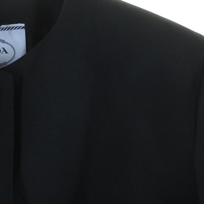 Prada Colorless Jacket Black Wool Silk 40 — view 4