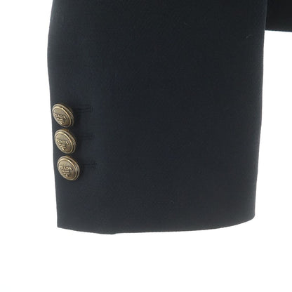 Prada Colorless Jacket Black Wool Silk 40 — view 5