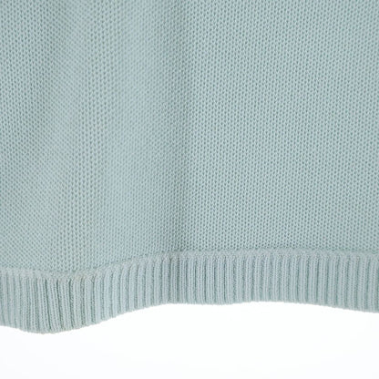 Chanel Versailles Ribbon Decoration Rayon Knit Sleeveless Top Light Blue Sweater — view 5