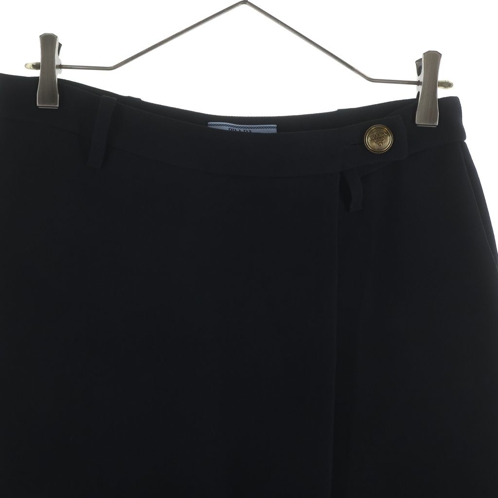 Prada Long Skirt Black Wool Silk 40 — view 3