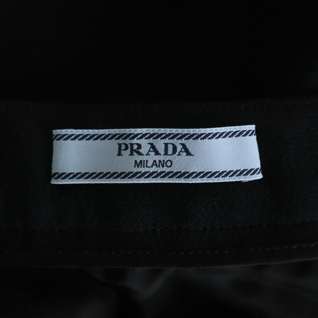 Prada Long Skirt Black Wool Silk 40 — view 6