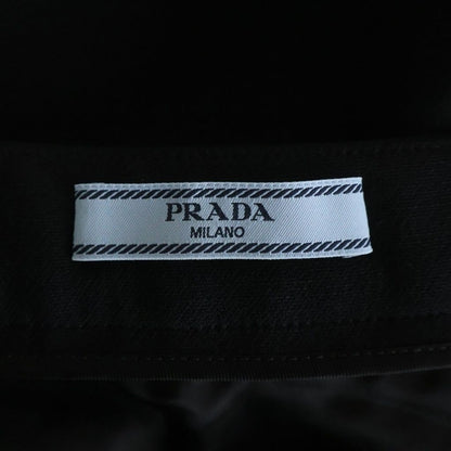 Prada Long Skirt Black Wool Silk 40 — view 6