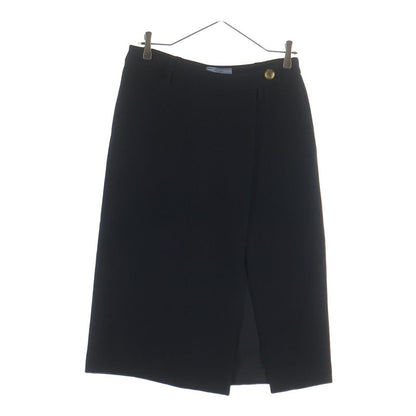 Prada Long Skirt Black Wool Silk 40