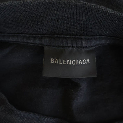 Balenciaga ZL S Double Front T-shirts Paris Print Long Sleeve T-Shirt Black — view 6