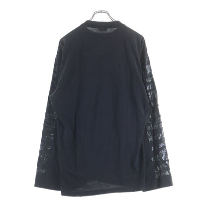 Balenciaga ZL S Double Front T-shirts Paris Print Long Sleeve T-Shirt Black — view 2
