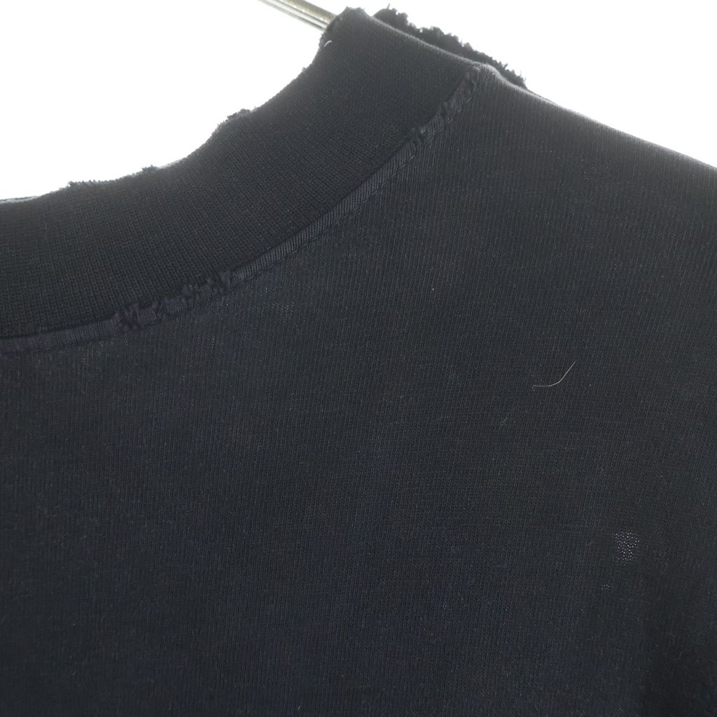 Balenciaga Gray Long Sleeve T-Shirt Long Logo Black — view 4