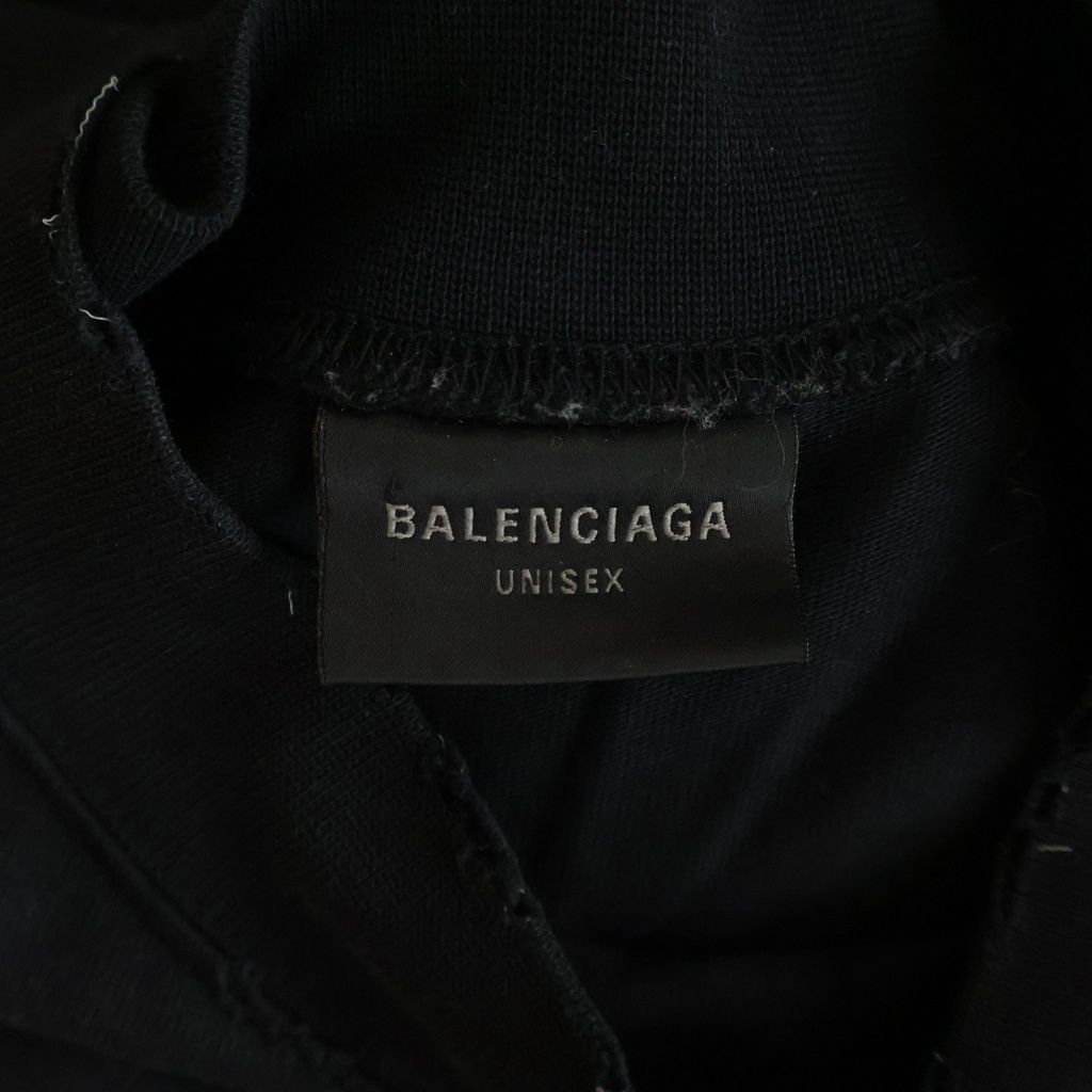 Balenciaga Gray Long Sleeve T-Shirt Long Logo Black — view 6
