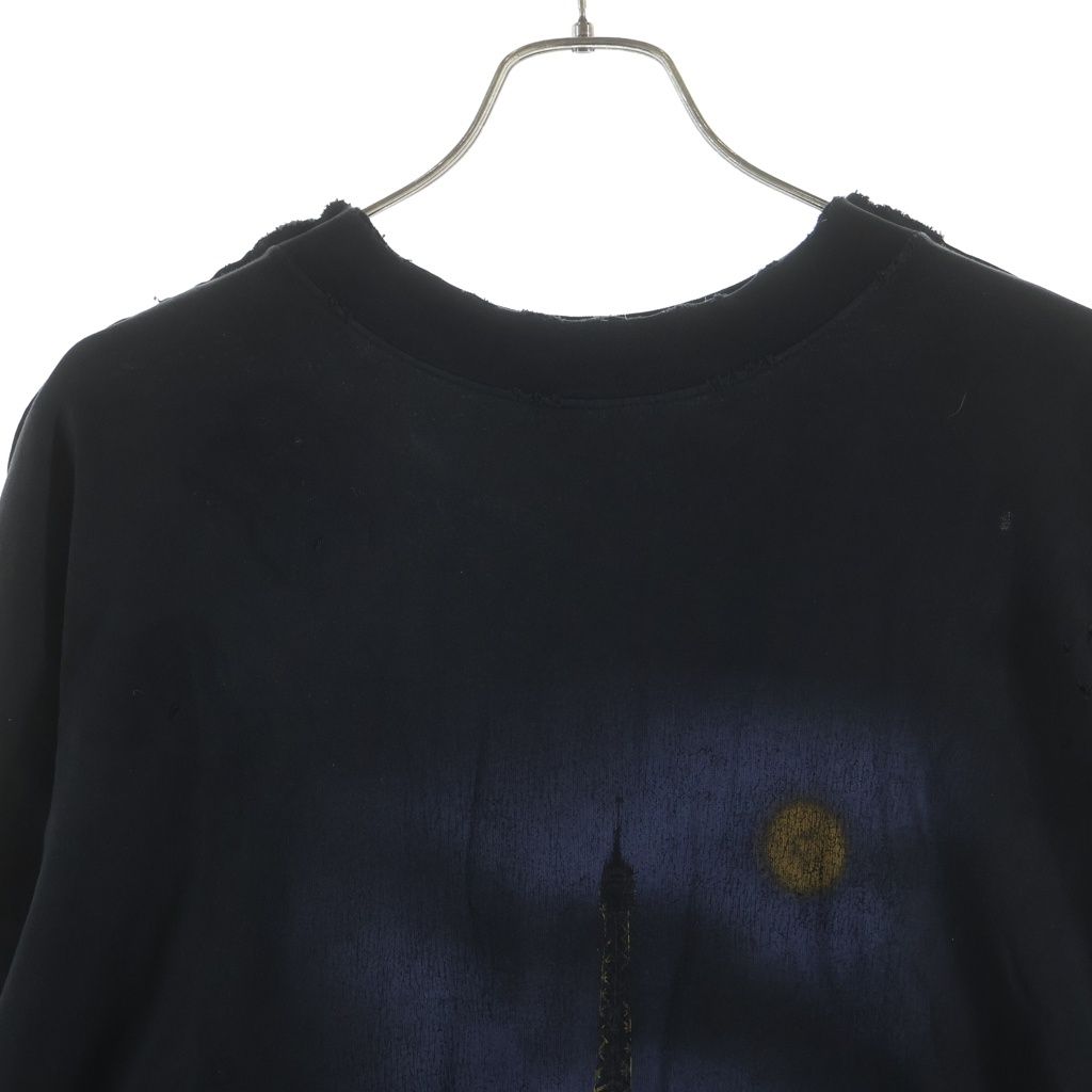 Balenciaga Gray Long Sleeve T-Shirt Long Logo Black — view 3