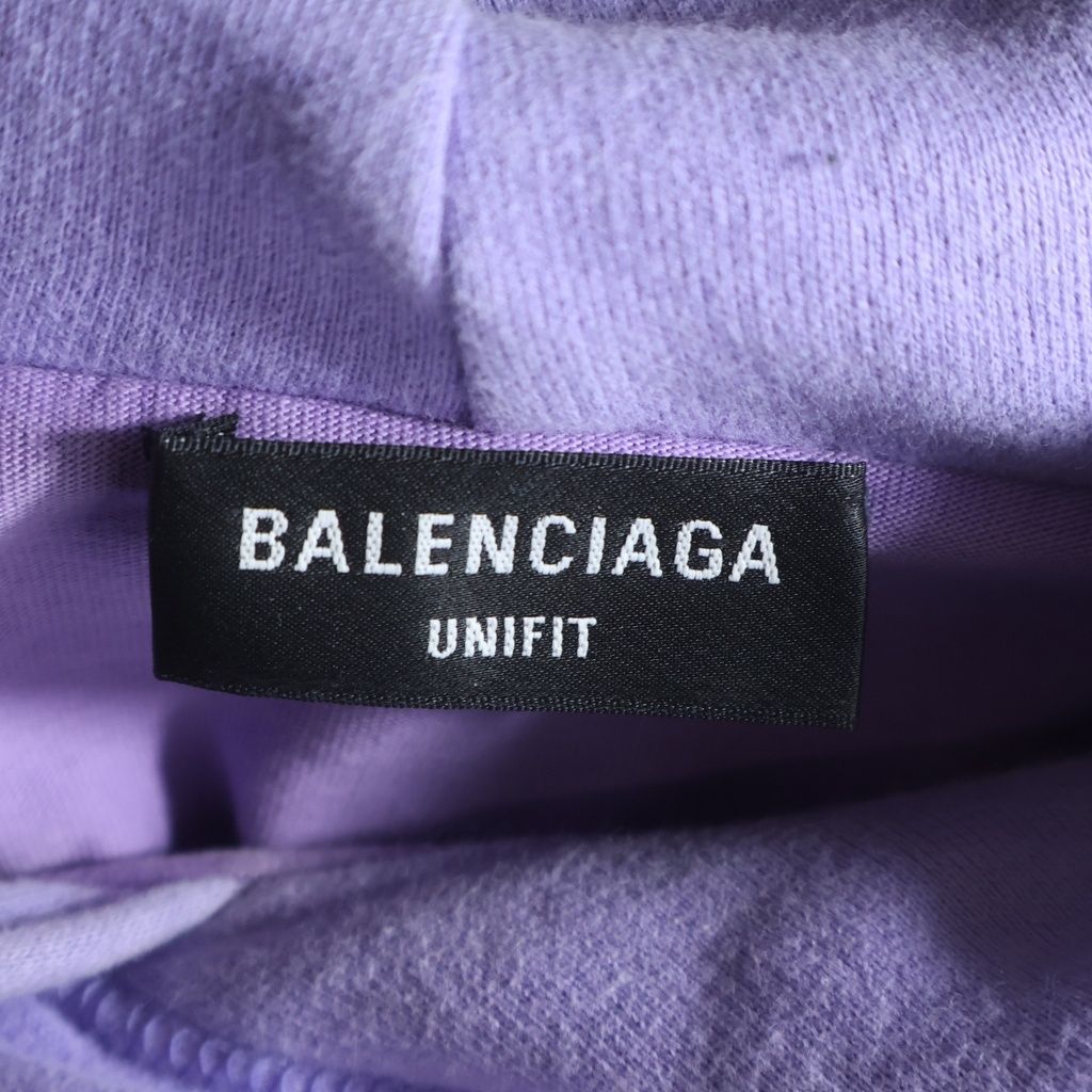 Balenciaga Caps Destroyed Hoodie Pullover Purple — view 6