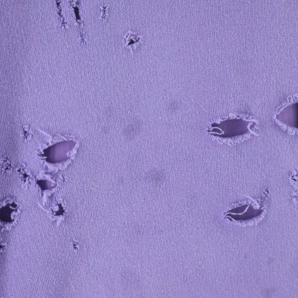 Balenciaga Caps Destroyed Hoodie Pullover Purple — view 4