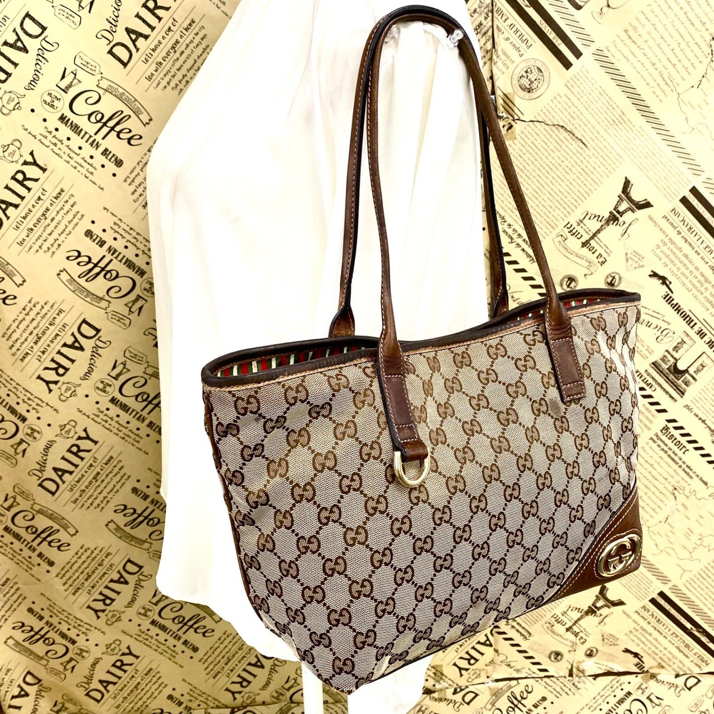 Gucci New Britt Tote Shoulder GG Canvas — view 3