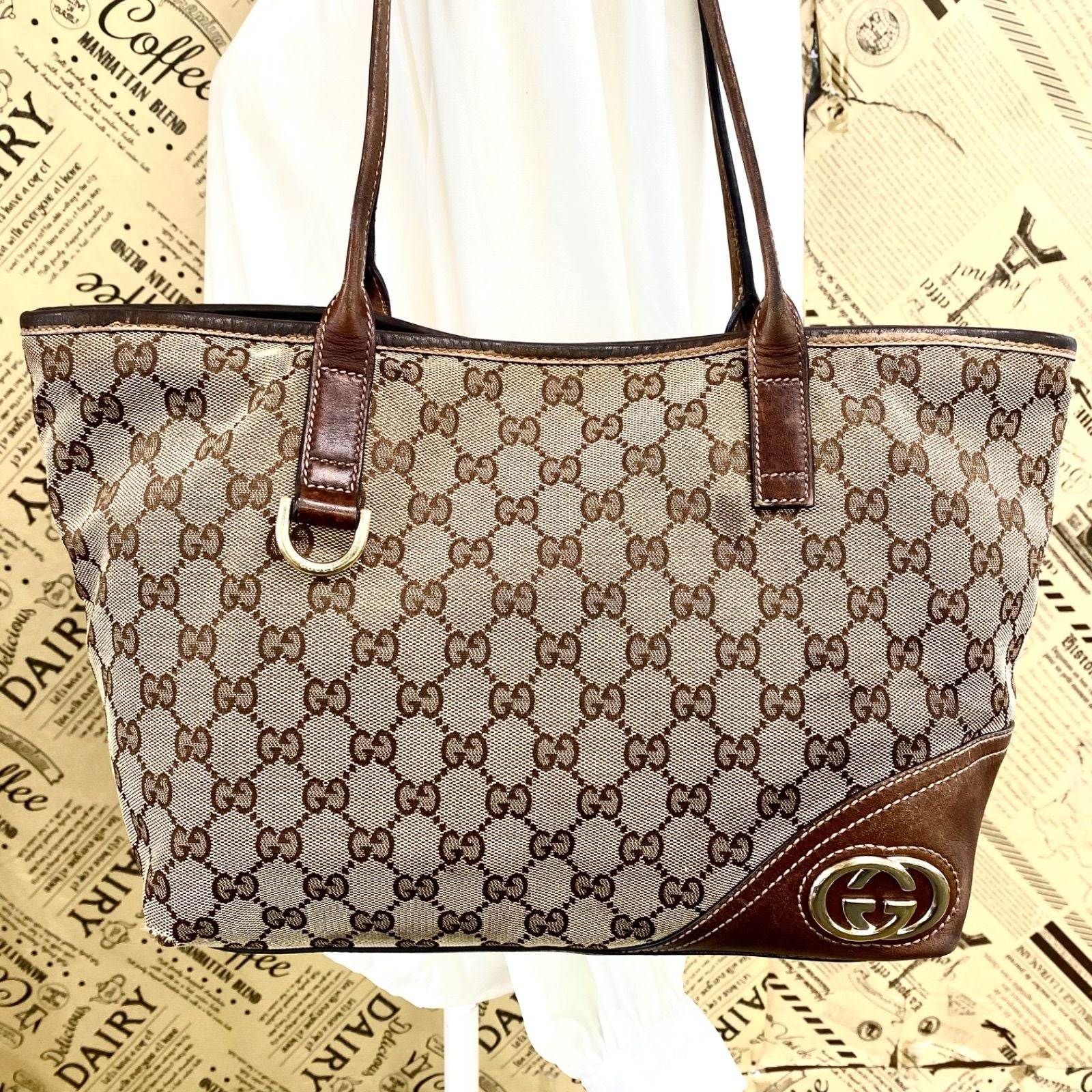 Gucci New Britt Tote Shoulder GG Canvas