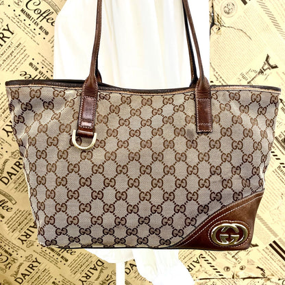 Gucci New Britt Tote Shoulder GG Canvas