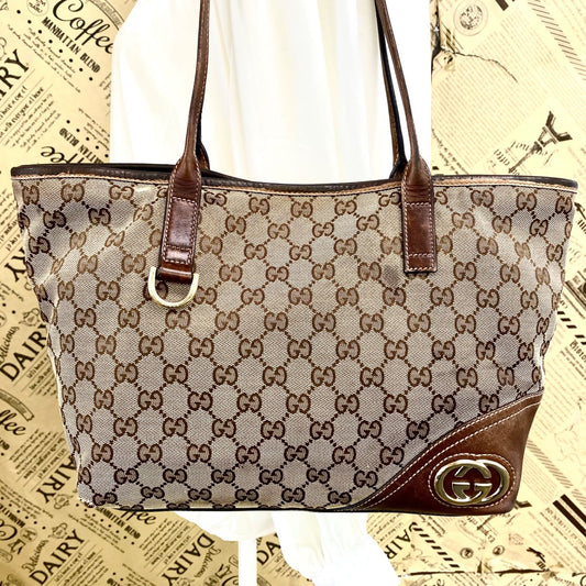 Gucci New Britt Tote Shoulder GG Canvas