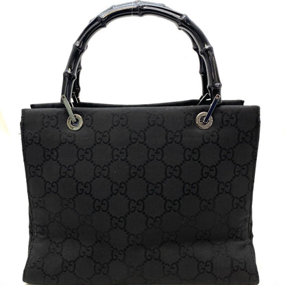Gucci Handbag Bamboo Tote Nylon Black Travel
