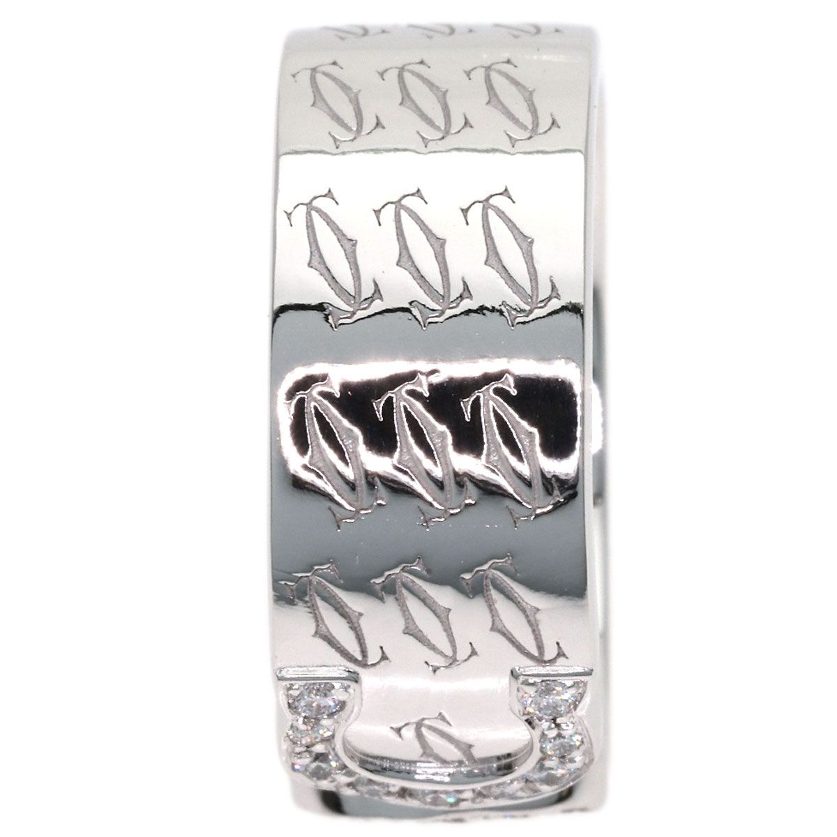 Cartier C2 Diamond 51 Ring 18k White Gold — view 9