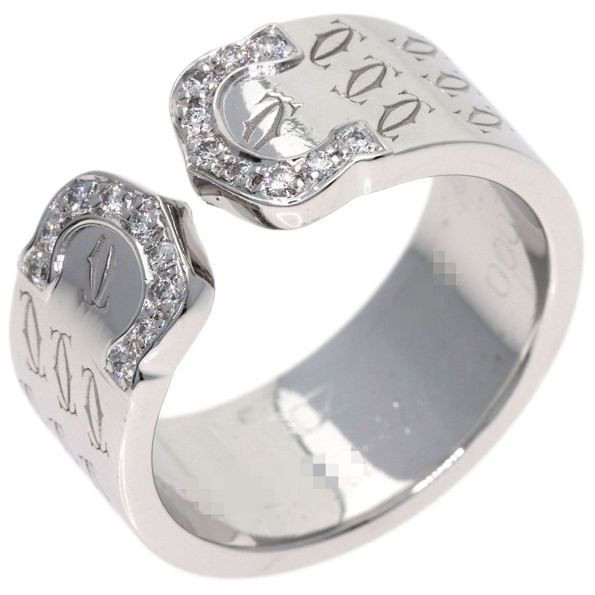 Cartier C2 Diamond 51 Ring 18k White Gold — view 2