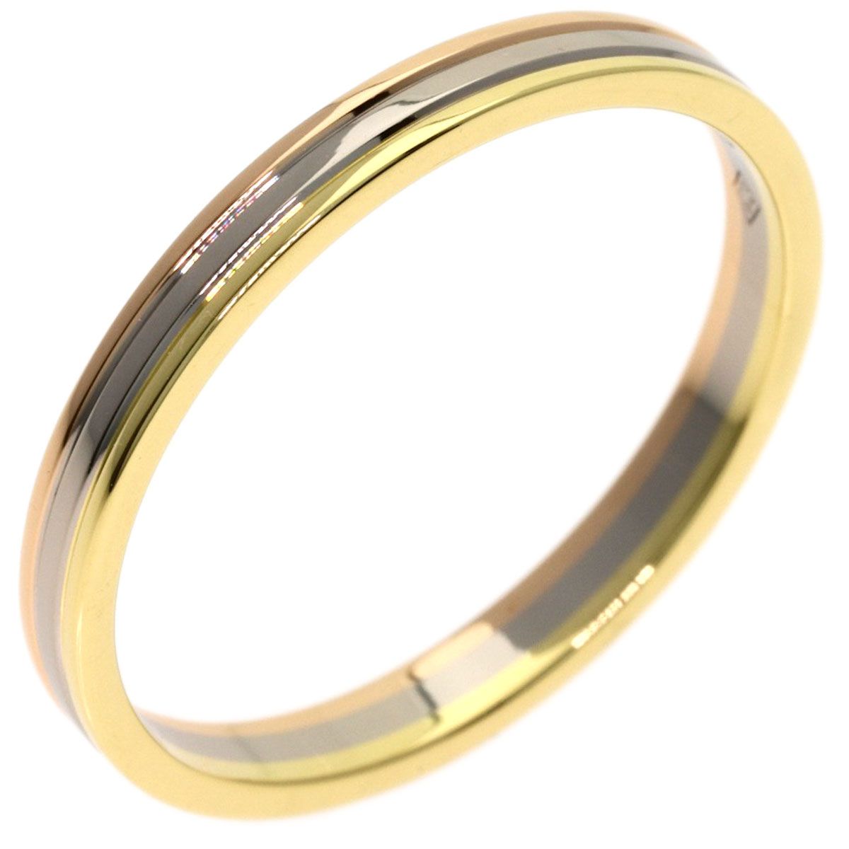 Cartier Three Color 57 Ring 18k Yellow Gold 18k Pink White — view 2