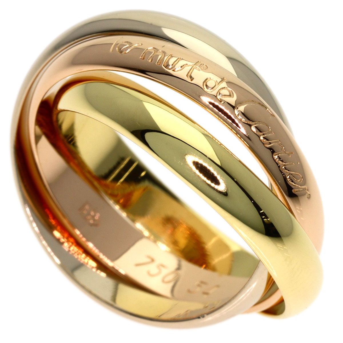 Cartier Trinity 54 Ring 18k Yellow Gold 18k Pink White