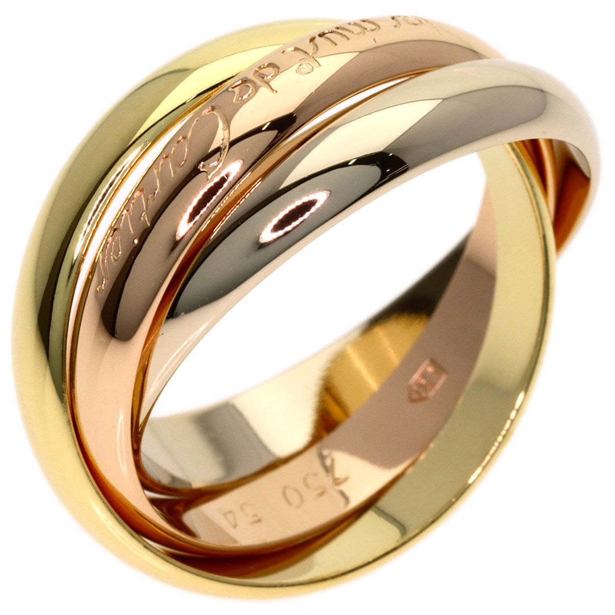 Cartier Trinity 54 Ring 18k Yellow Gold 18k Pink White — view 2