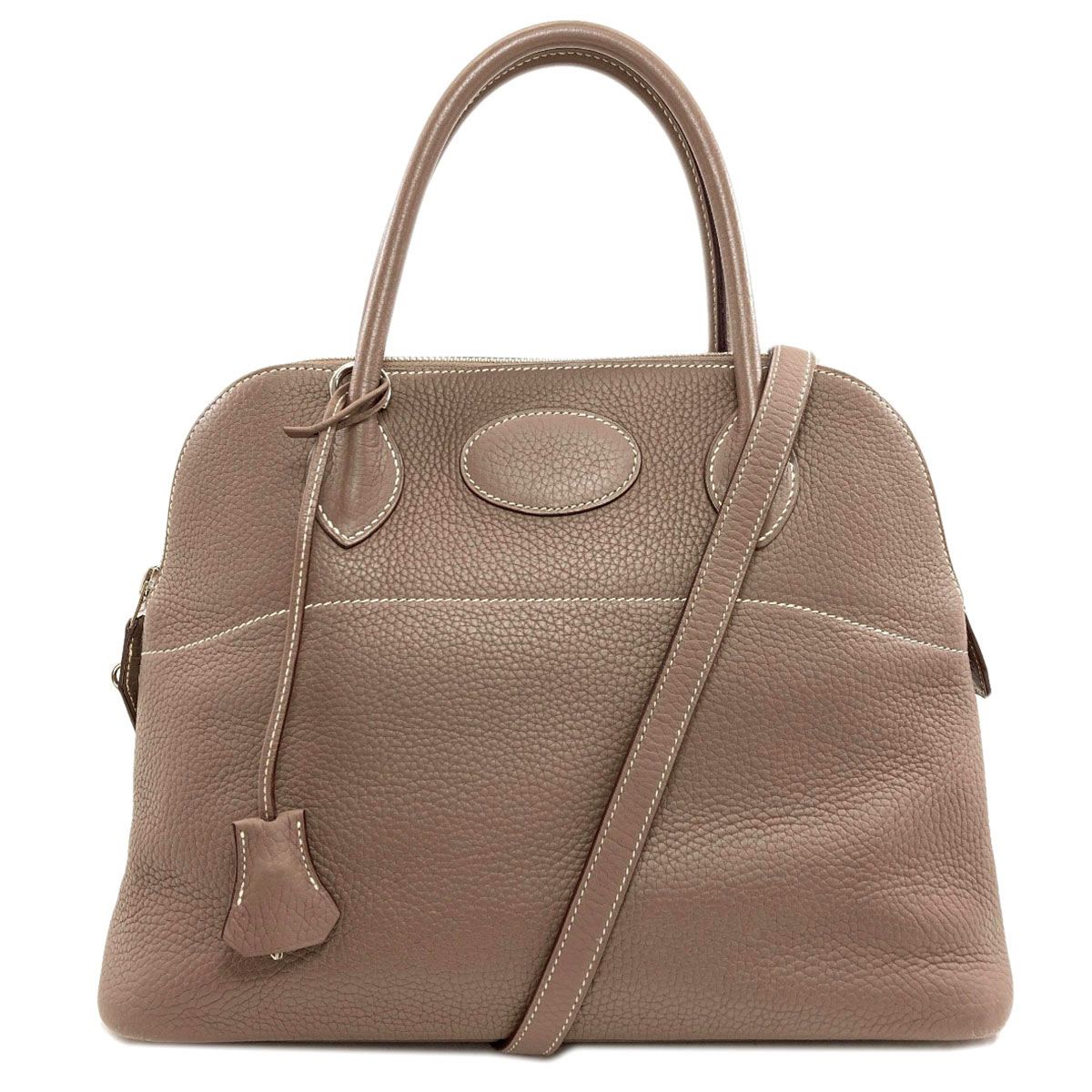 Hermes Bolide 31 Etoupe Silver Handbag Taurillon