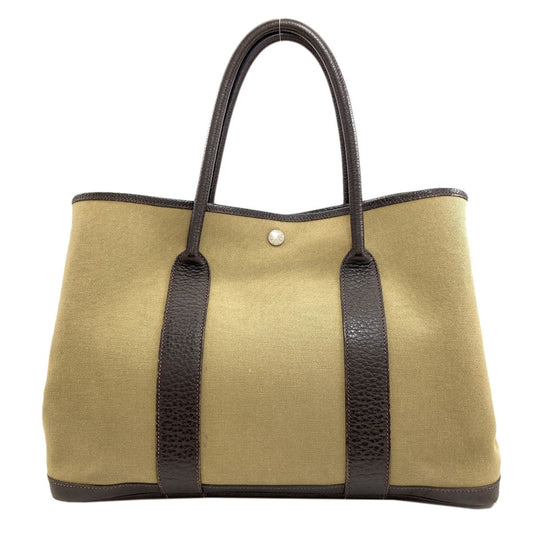 Hermes Garden Party PM Silver Tote Toile Officier