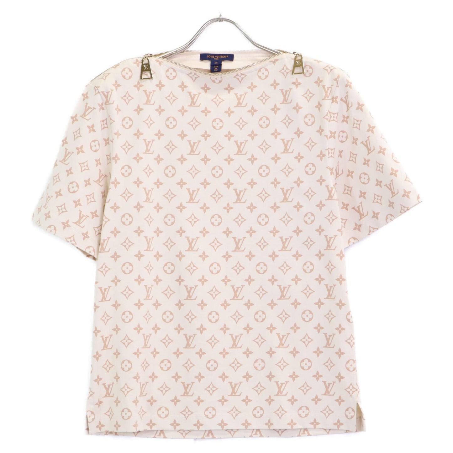 Louis Vuitton Beige Monogram Zip T-Shirt XS