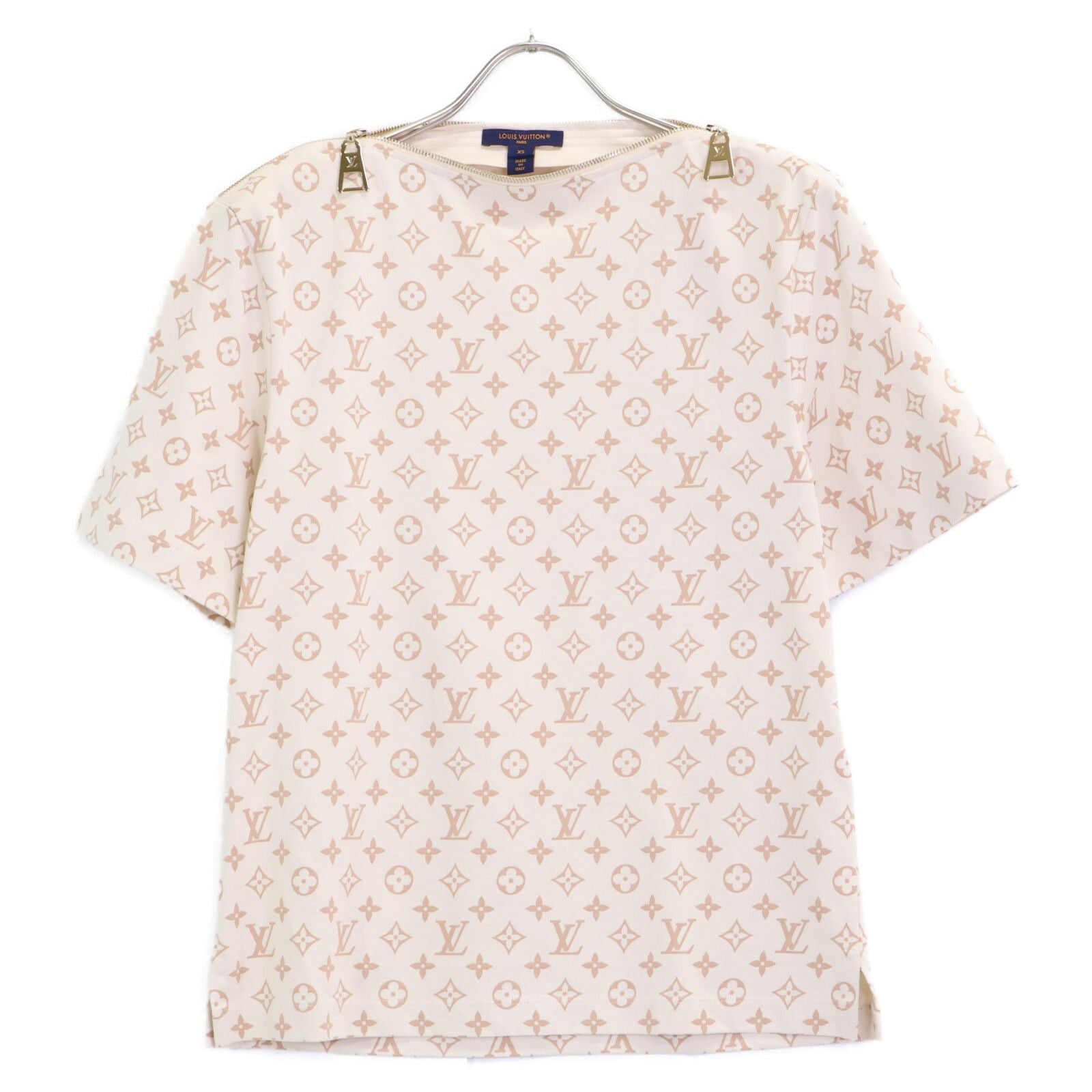Louis Vuitton Beige Monogram Zip T-Shirt XS