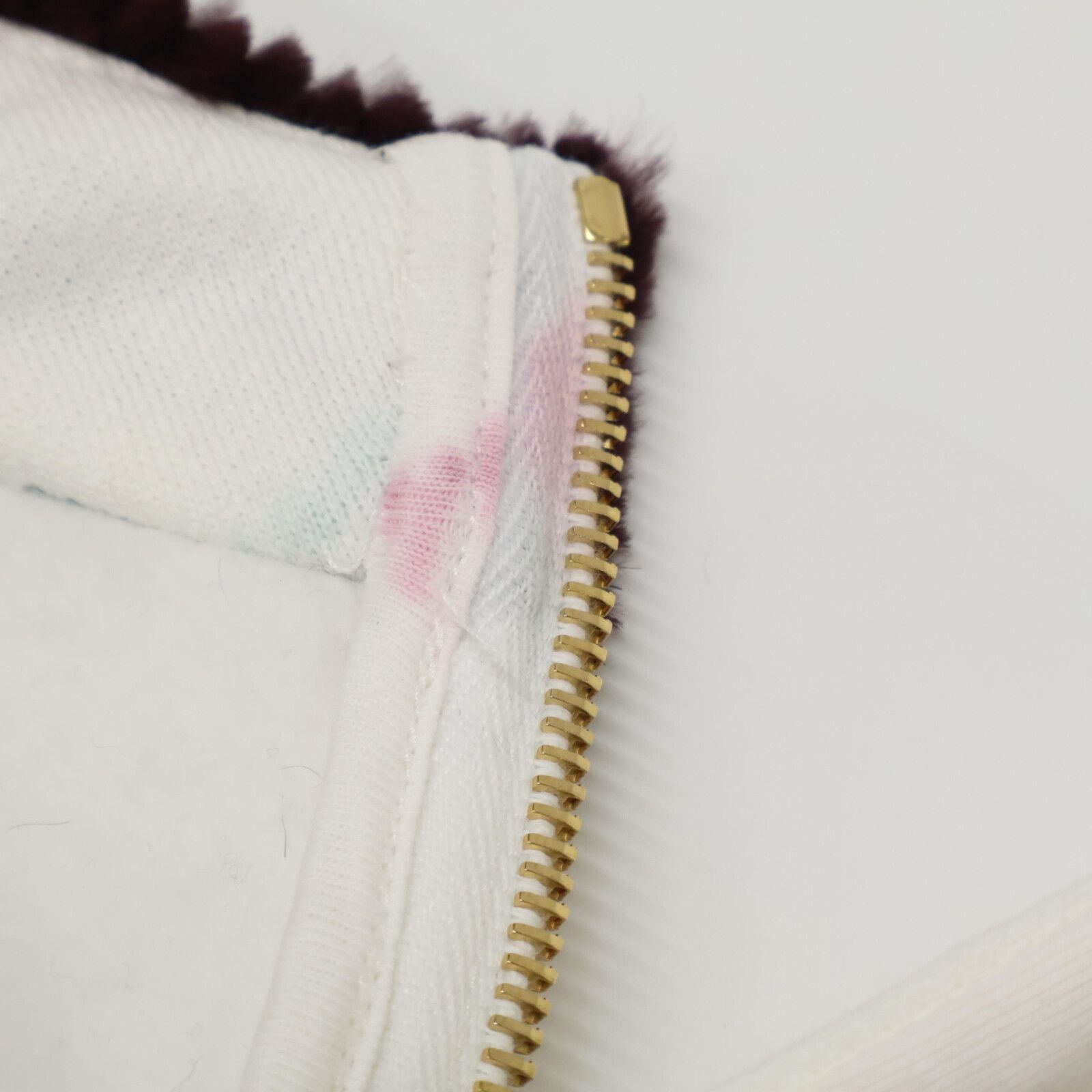 Fendi White Logo Fur Back Zip Sweatshirt XS — view 7