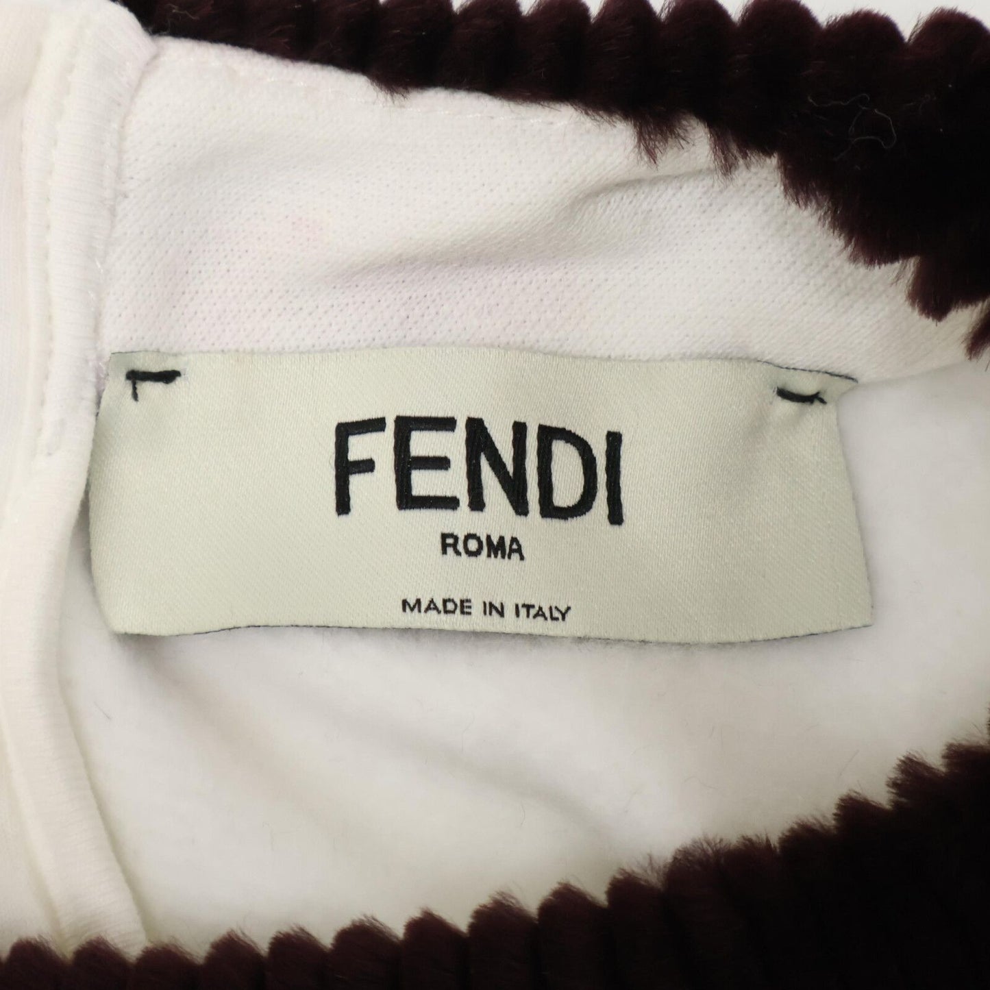 Fendi White Logo Fur Back Zip Sweatshirt XS — view 3