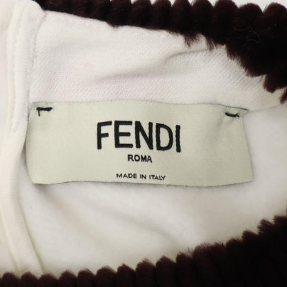 Fendi White Logo Fur Back Zip Sweatshirt XS — view 3