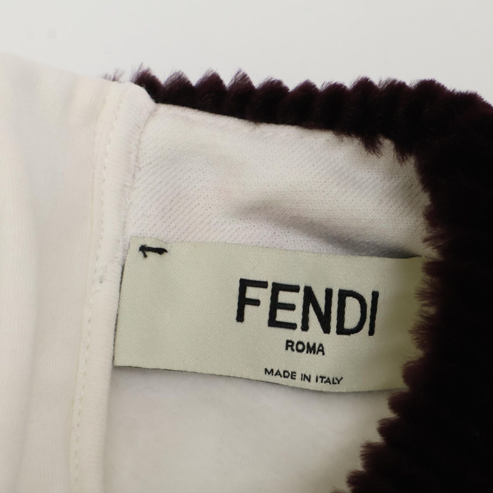 Fendi White Logo Fur Back Zip Sweatshirt XS — view 8