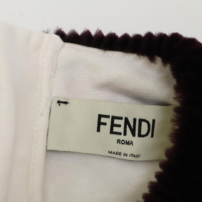 Fendi White Logo Fur Back Zip Sweatshirt XS — view 8