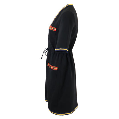 Gucci Black Rayon Blend Tiger Button Short Sleeve Shirt Dress XS — view 2