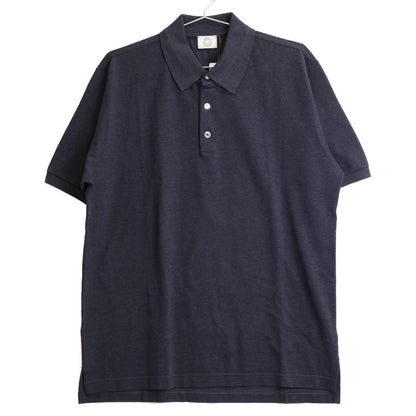 Hermes Charcoal Gray Cotton 100 Series Button Short Sleeve Polo
