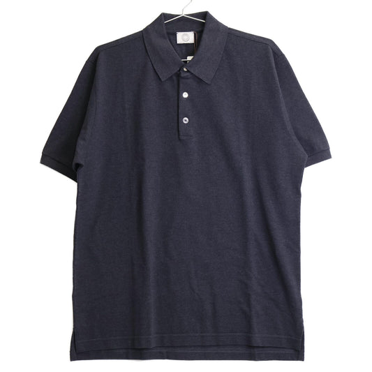 Hermes Charcoal Gray Cotton 100 Series Button Short Sleeve Polo