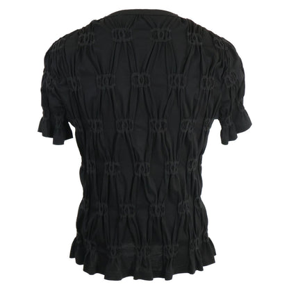Chanel Cruise CC Logo Shirred Short Sleeve Top XS — view 2