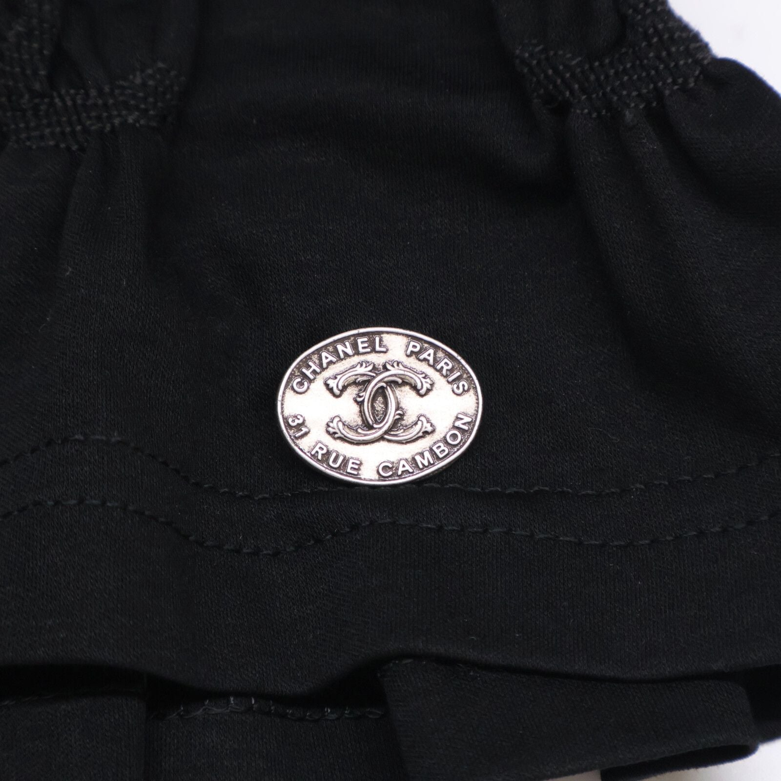 Chanel Cruise CC Logo Shirred Short Sleeve Top XS — view 8
