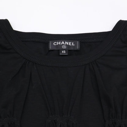 Chanel Cruise CC Logo Shirred Short Sleeve Top XS — view 6