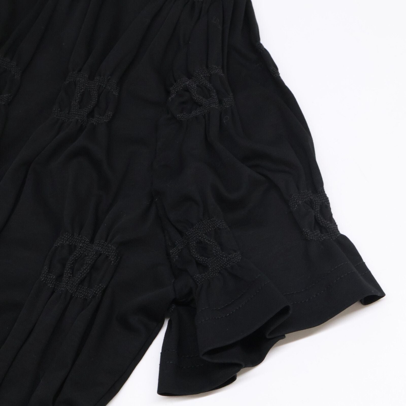 Chanel Cruise CC Logo Shirred Short Sleeve Top XS — view 7