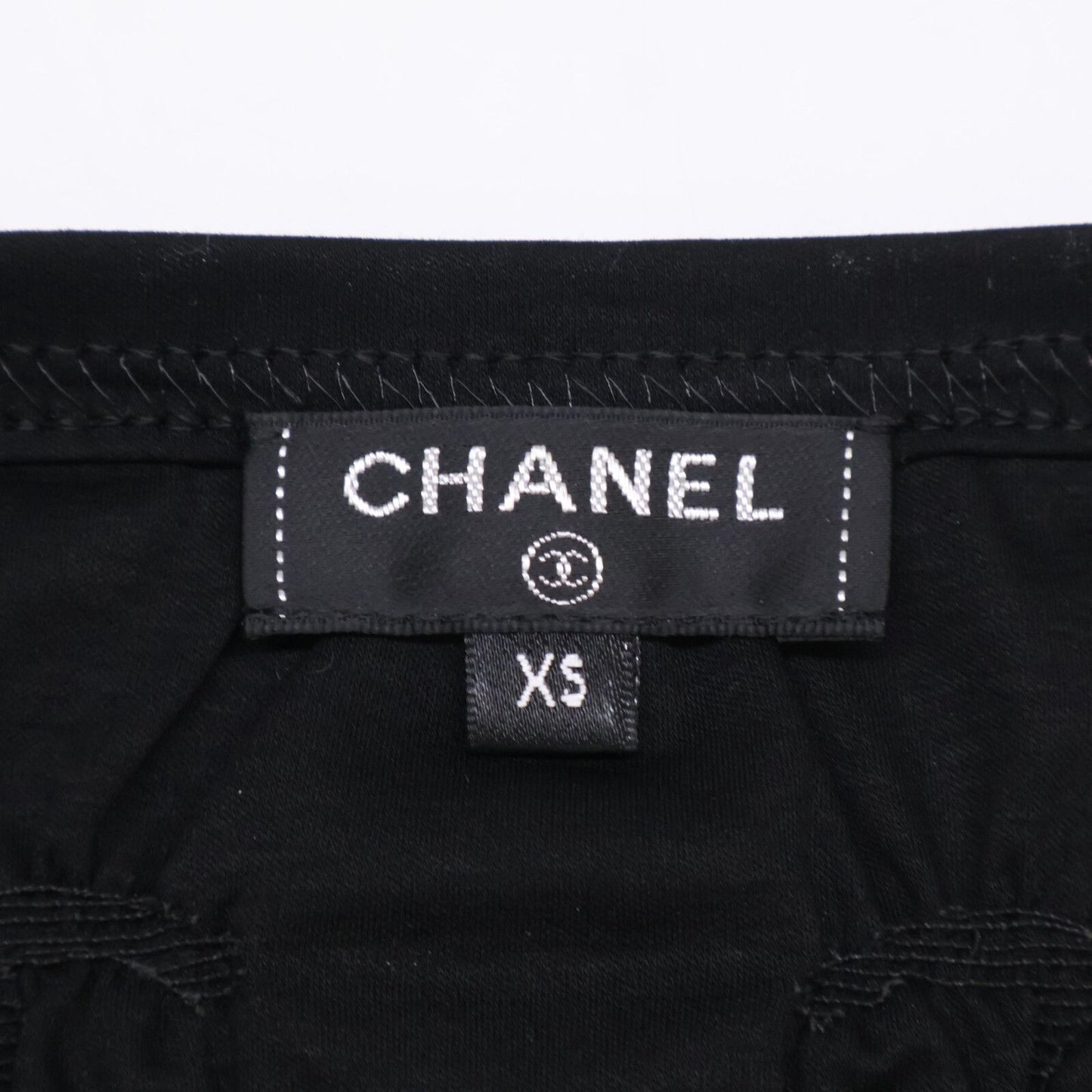 Chanel Cruise CC Logo Shirred Short Sleeve Top XS — view 4