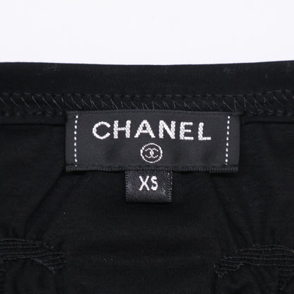 Chanel Cruise CC Logo Shirred Short Sleeve Top XS — view 4