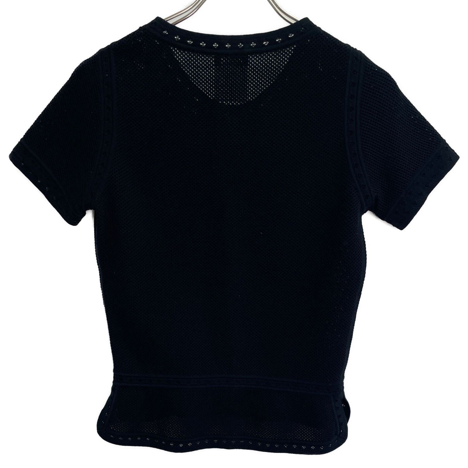 Chanel Black Cotton Knit T-Shirt 34 Sweater — view 2