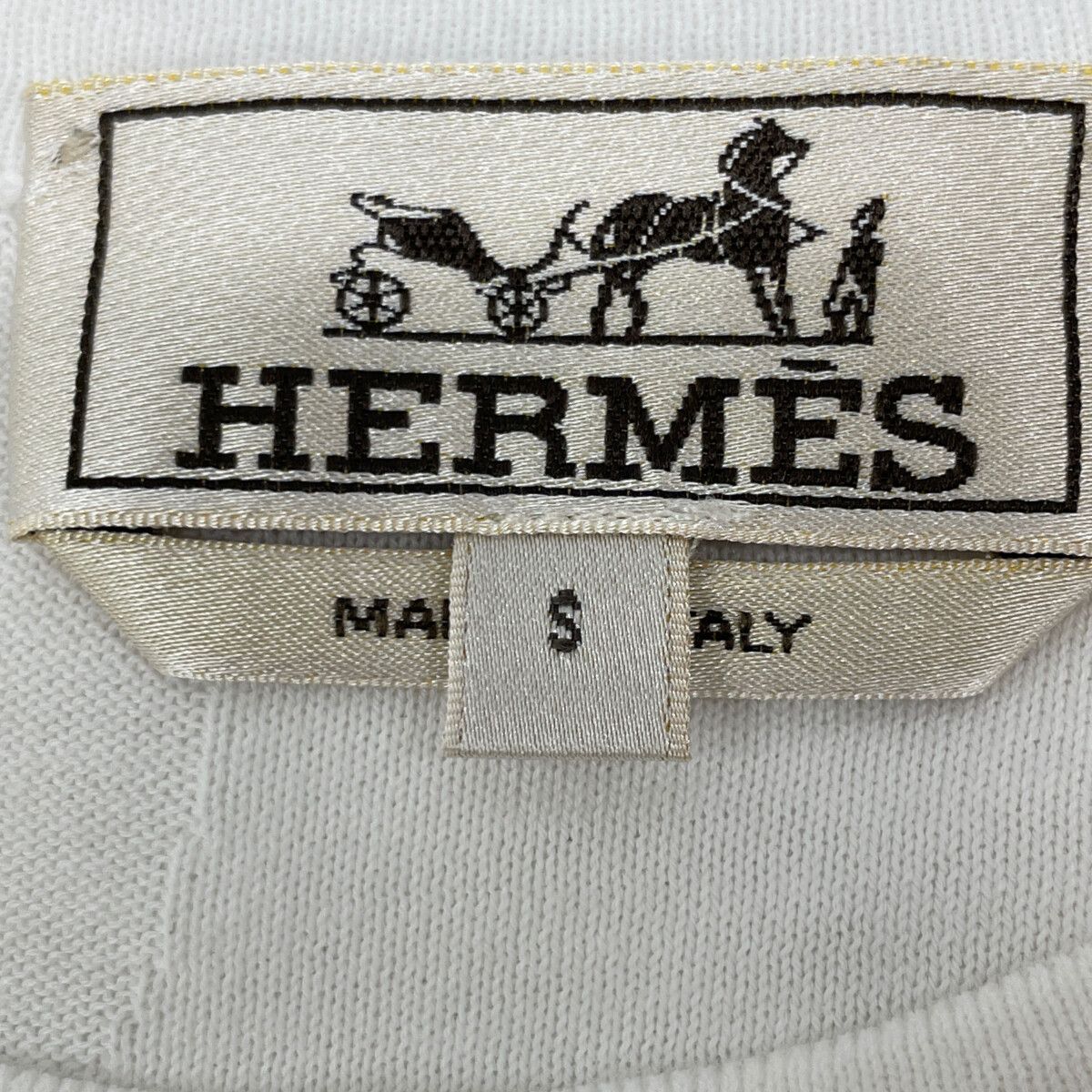 Hermes White Wave Embossed Half Sleeve Pullover Knit Sweater — view 2