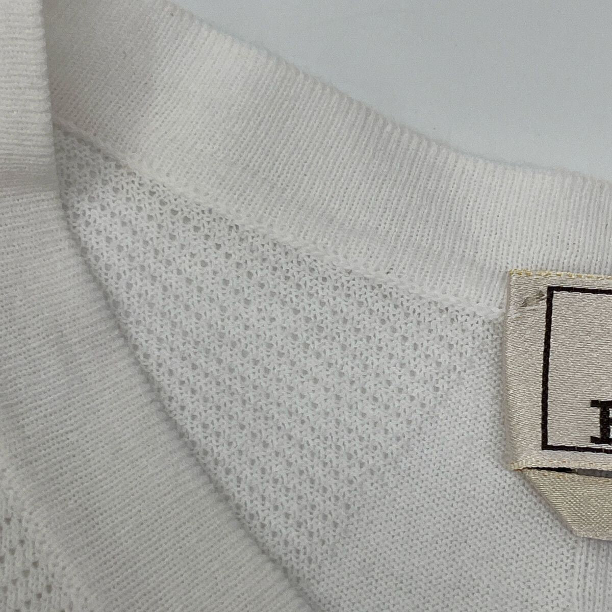 Hermes White Wave Embossed Half Sleeve Pullover Knit Sweater — view 5